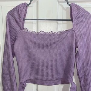 Lilac patterned crop top